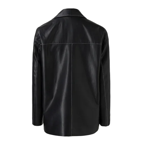 STUDIORARE - Black Cat' White Stitch Blazer Jacket