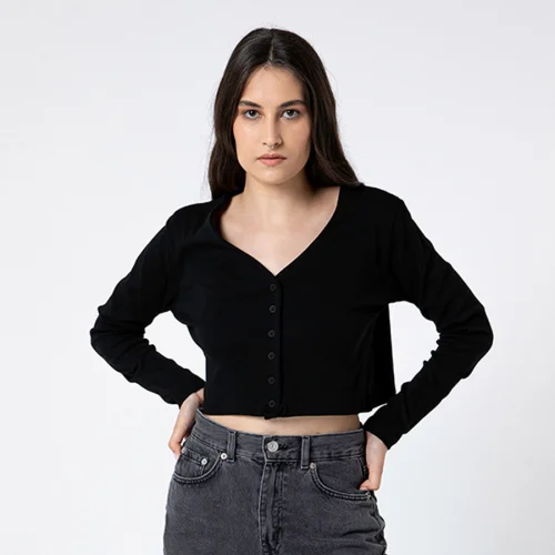 Fifty Pieces - Fifty Buttoned Crop Blouse