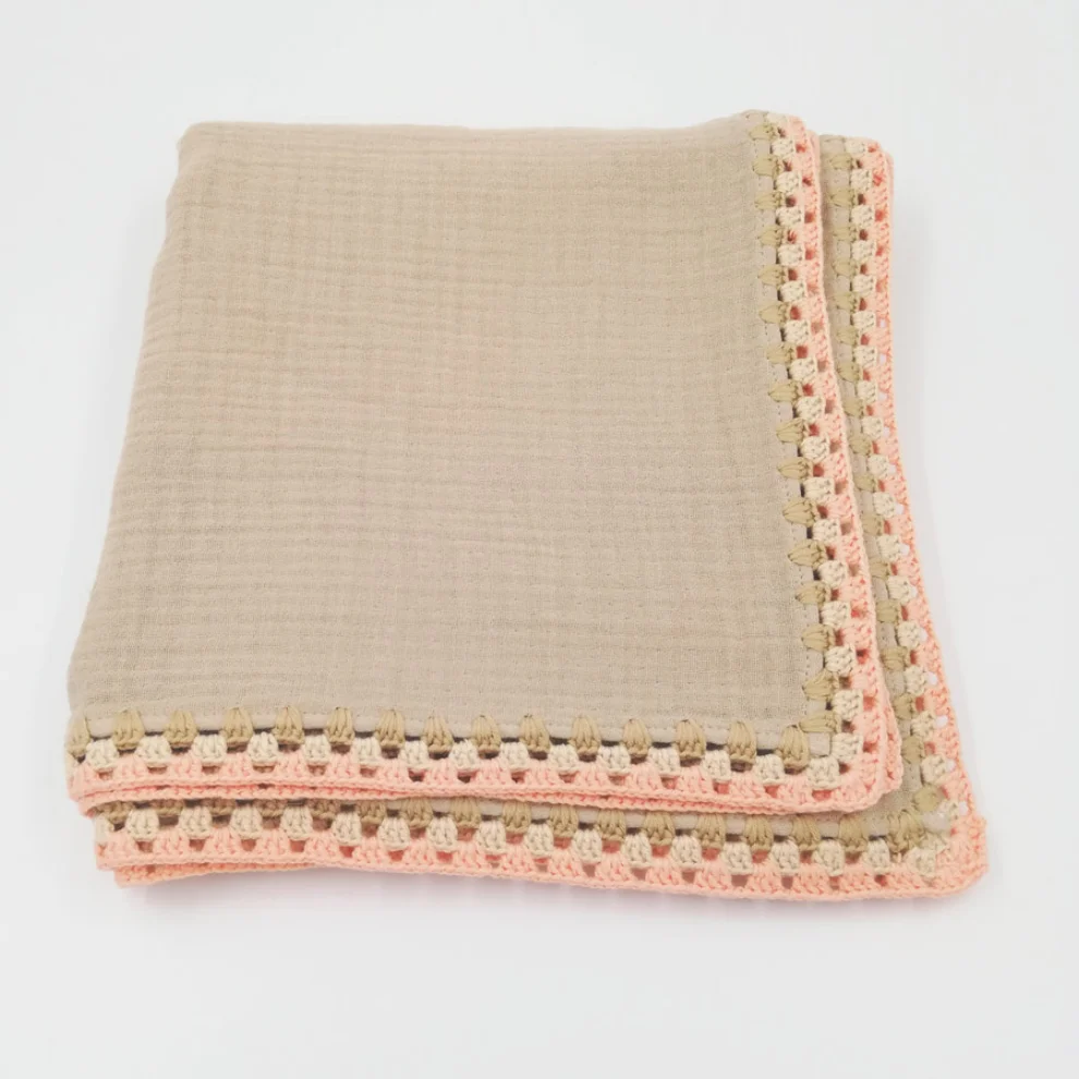 2 Stories - Crochet Organic Muslin Blanket