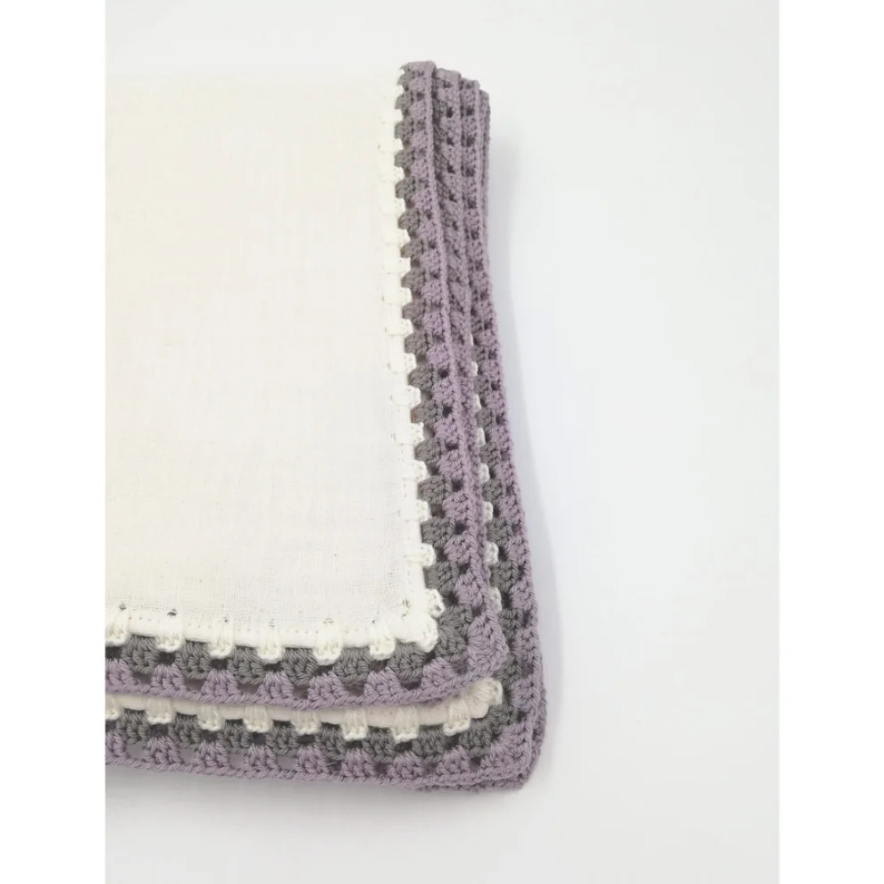 2 Stories - Crochet Organic Muslin Blanket