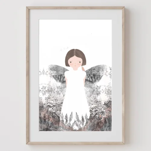 Meral Bilkay Art & Design Studio - Butterfly Girl 03 Fine Art Printing