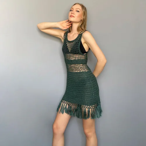 All We Knit - Emerald Cage Dress