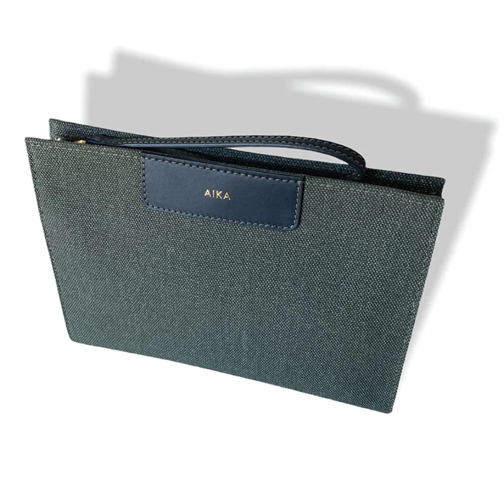 Aika Concept - Deep Sea Green Canvas Clutch