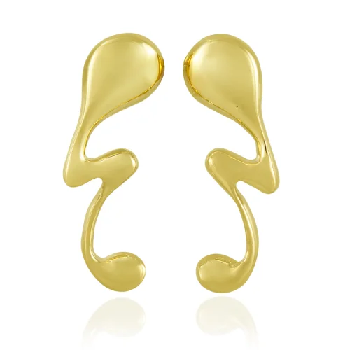 Pikaya Jewellery - Uncanny Gold Plated Brass Earring