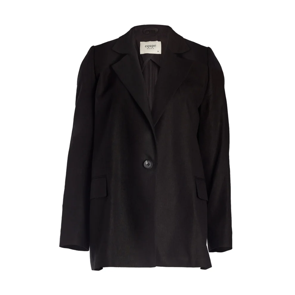 Equpe Studio - Single-Breasted Linen Blazer