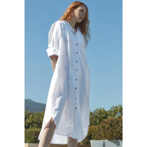 Equpe Studio - Midi Oversized Poplin Shirtdress