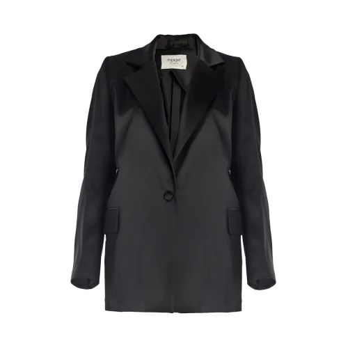 Equpe Studio - Single-Breasted Satin Blazer