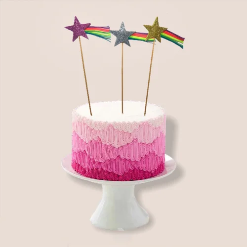 BalinMandalin - Shooting Stars Origami Cake Topper, 3 in a package