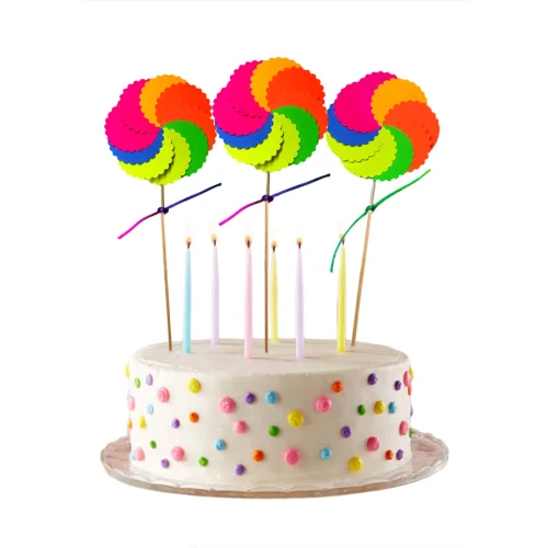 BalinMandalin - Lollipop Cake Topper, Luminous, 3 in a package