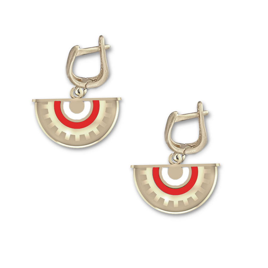 Enki Red Enameled Earing