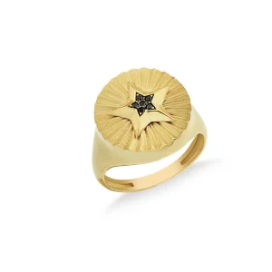 Black Military Star Ring