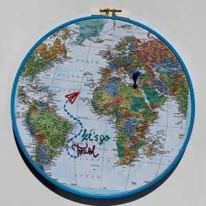 World Map Baskı Ve Nakış Pano