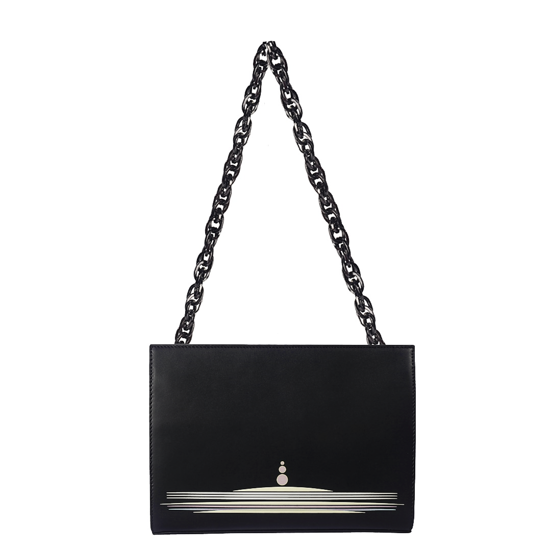 Leather Sunset Clutch Bag