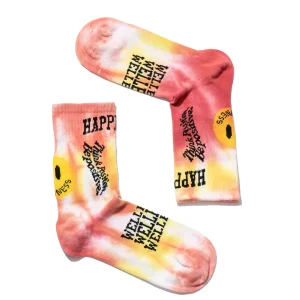 Smile - Dye Unisex Tie-dye Patterned Seamless Tennis Socks - Be Positive