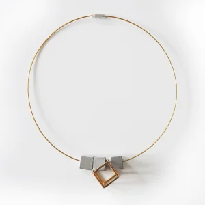Dancing Cube Concrete Necklace