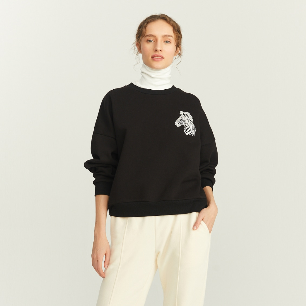 Zebra Embroidered Sweatshirt - Il