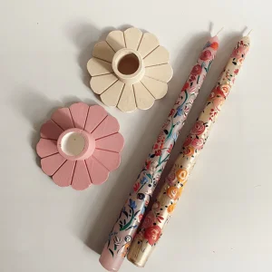 Set Of 4 Antique Series Candle And Candle Holder