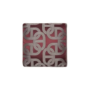 Circuit Patterned Burgundy Silk Cushion