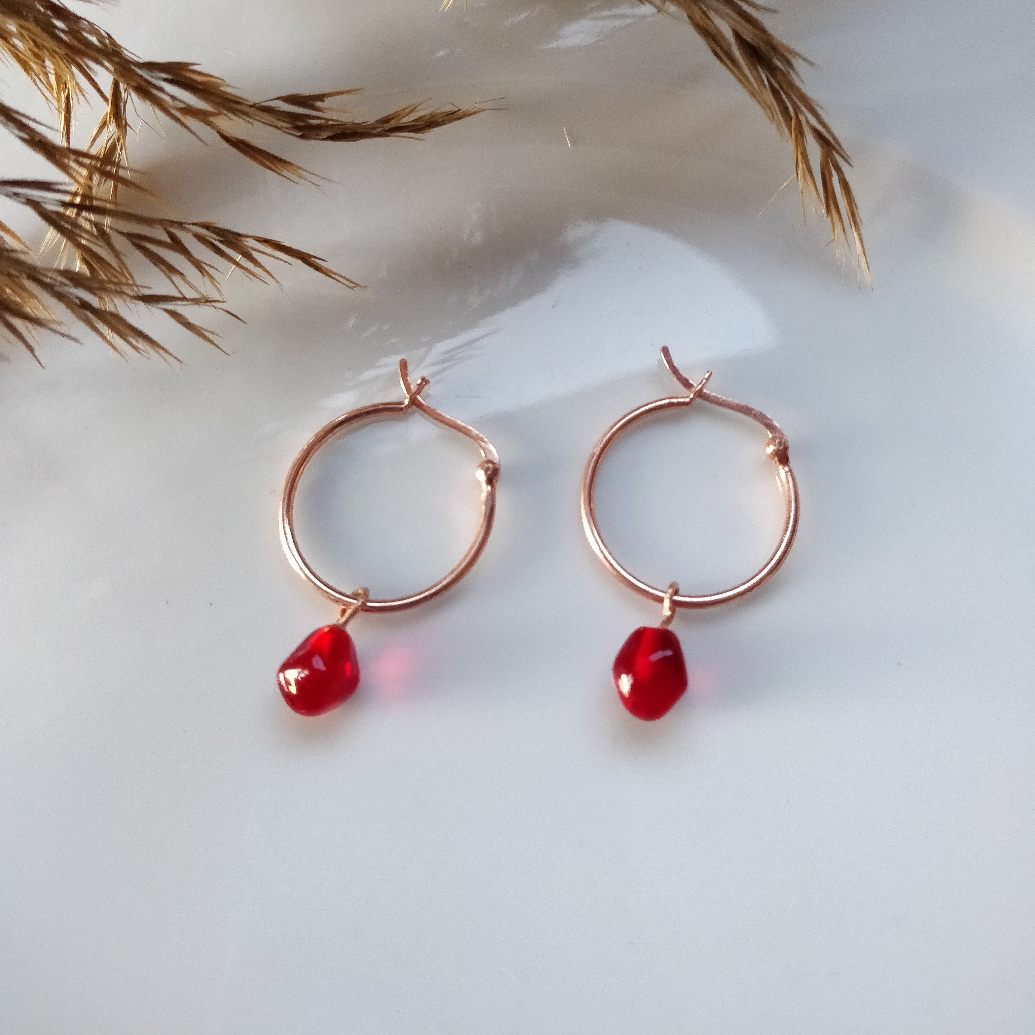 Rose Gold Pomegranate Earring