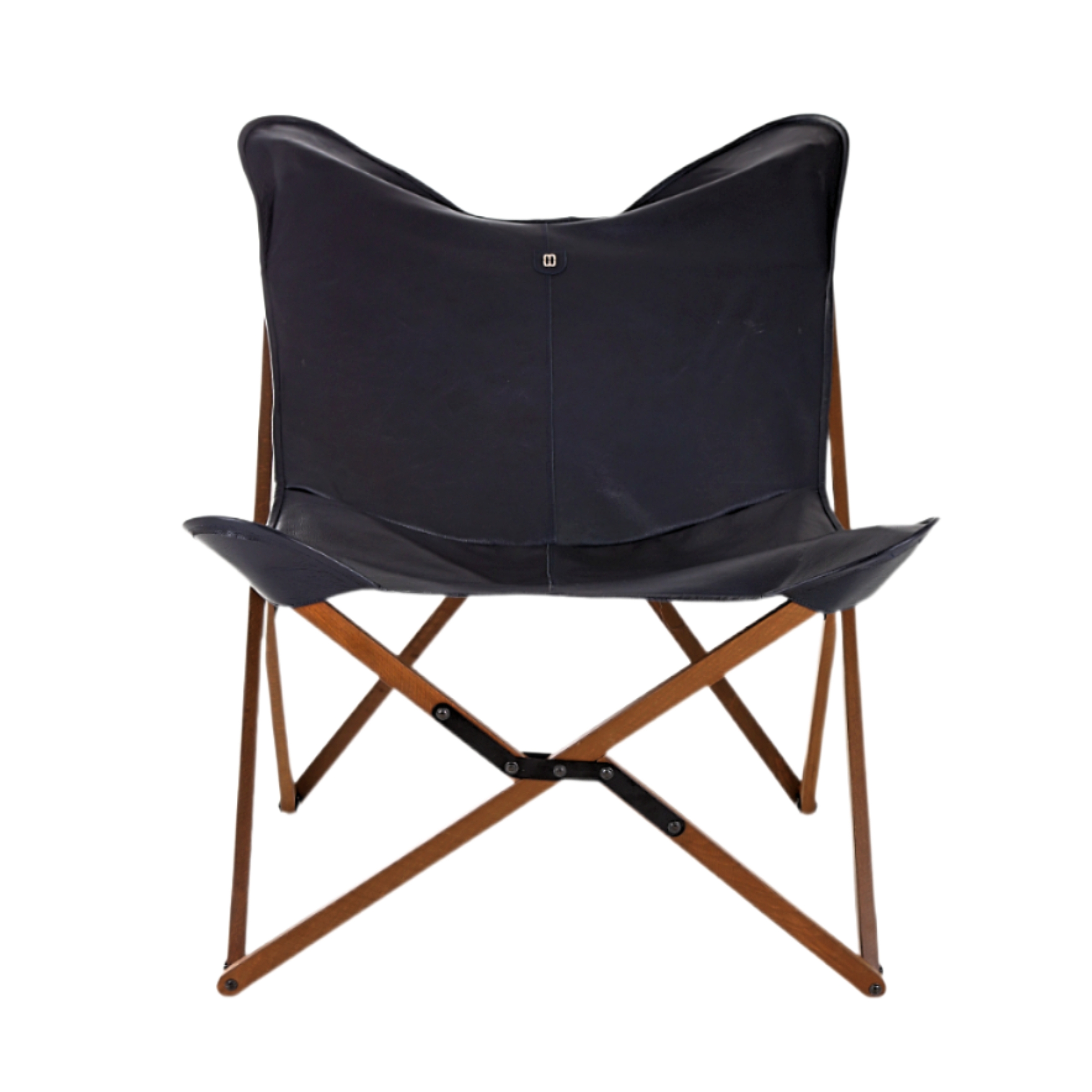 Black Genuene Leather Tripolina Chair