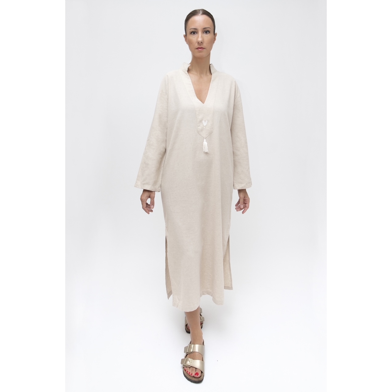 Naturel Keten Kaftan