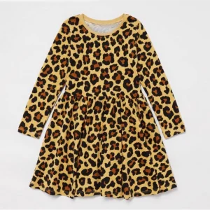 Leopar Baskılı Penye Elbise