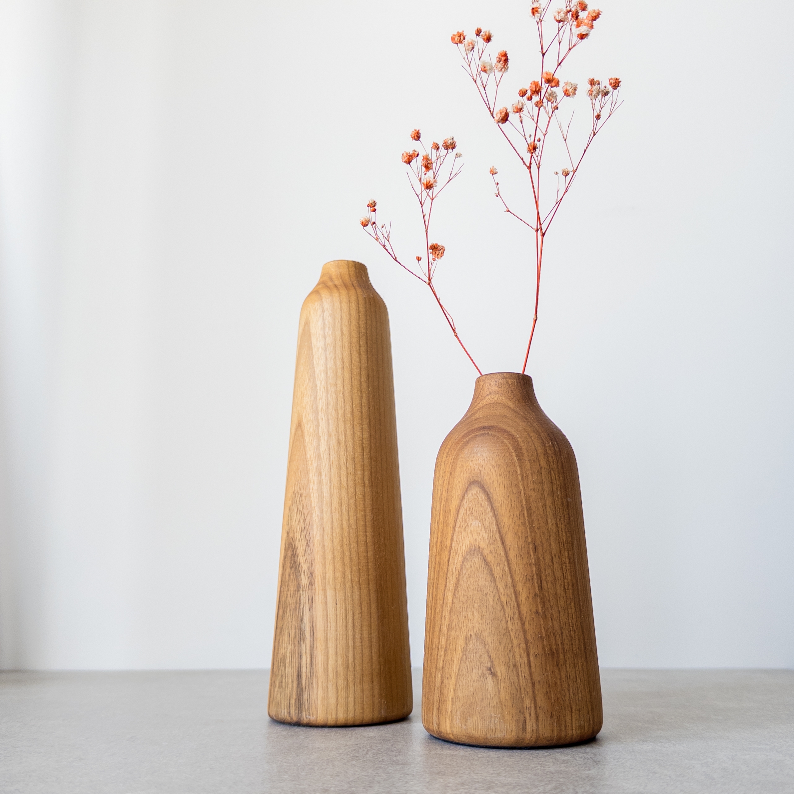 Line Wooden Vase Set Of 2