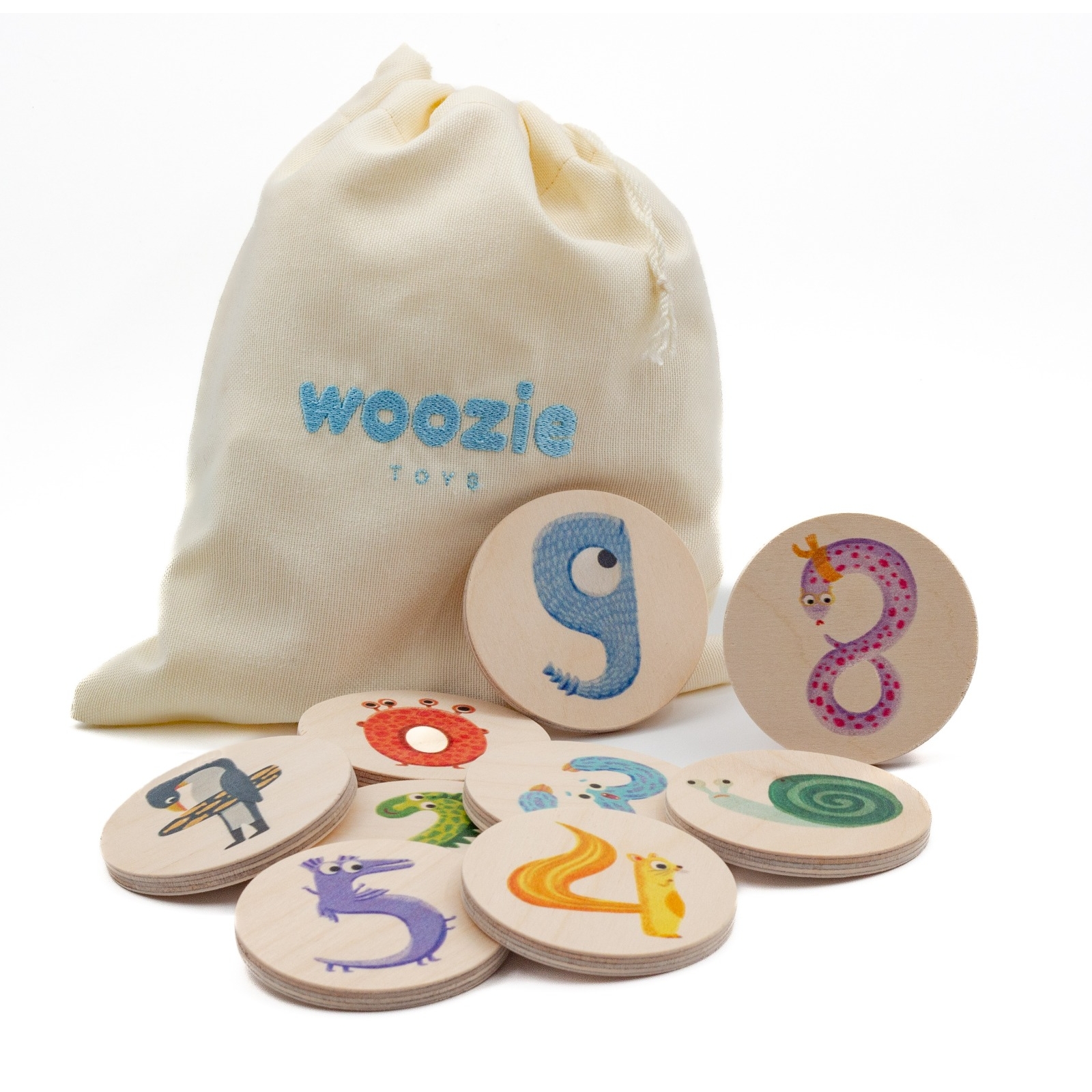 Monster Figures Wooden Memory And Matching Game