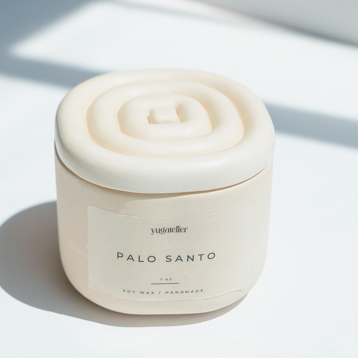 Palo Santo Concrete Jar Wood Wick Soy Candle