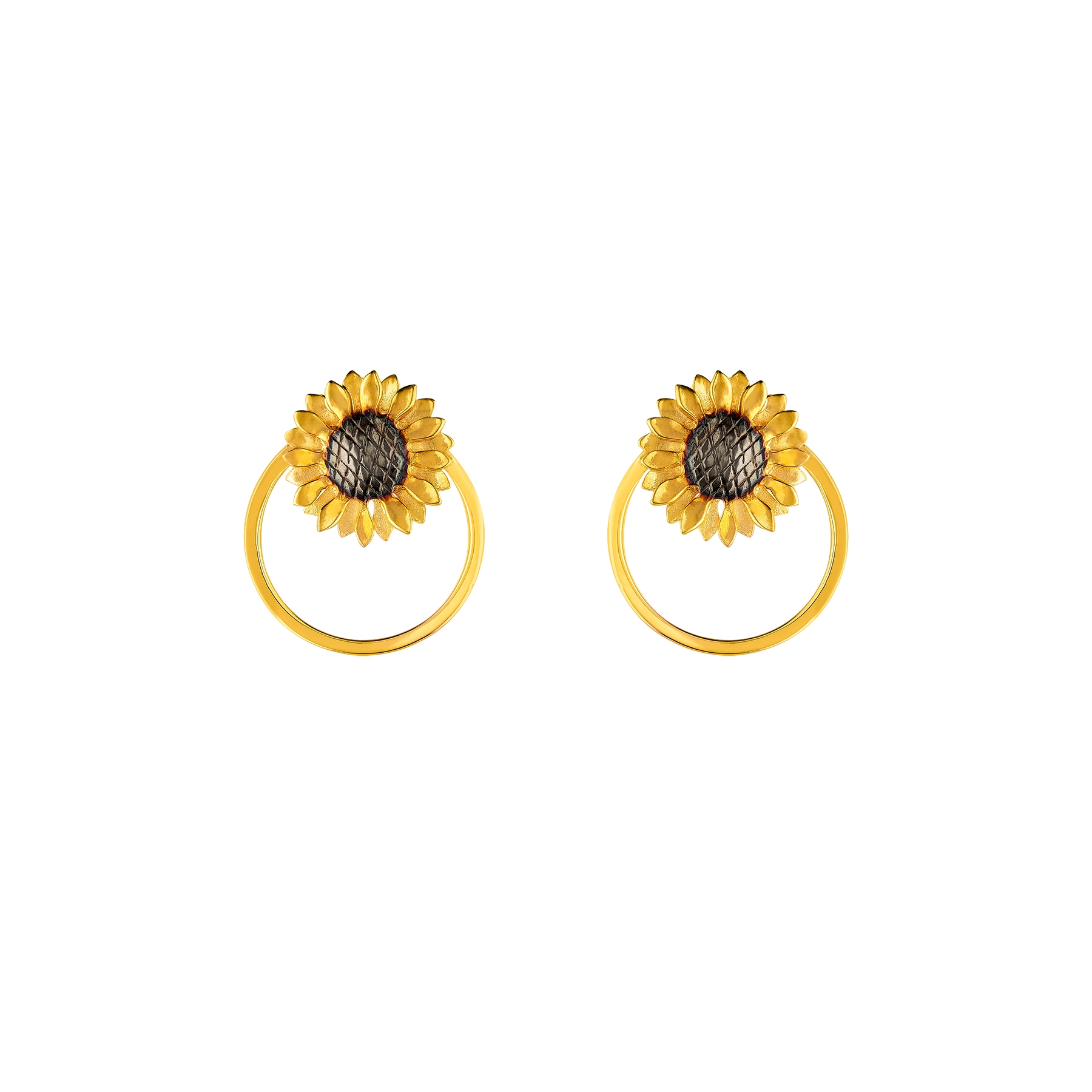 Circle Sunflower Earrings