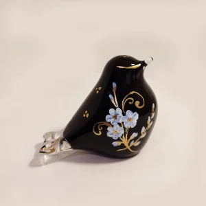 Bloomingbirds "forget Me Not" Flowers Glass Bird Object