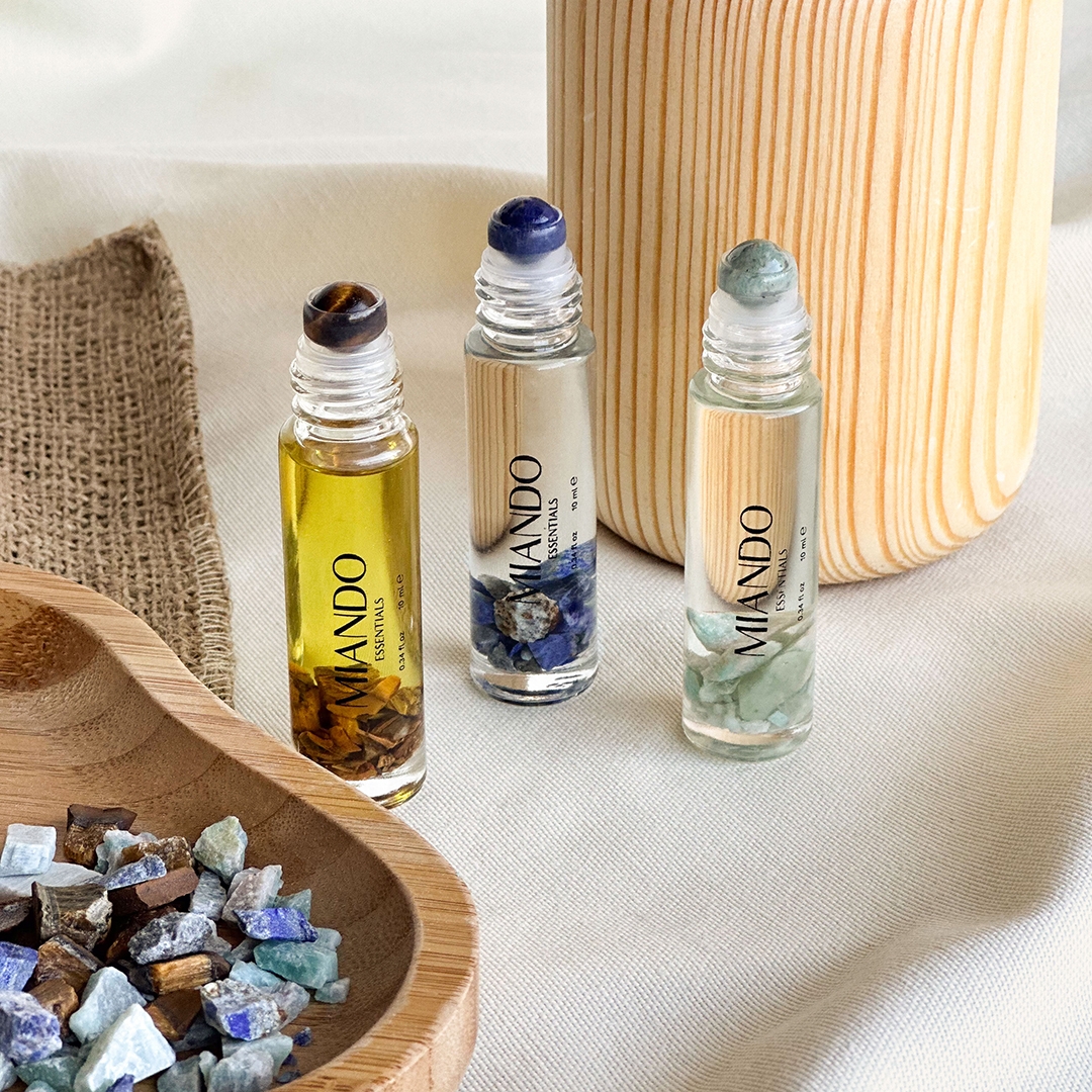 Luck Set / Essential Oil And Crystal Roll On Set