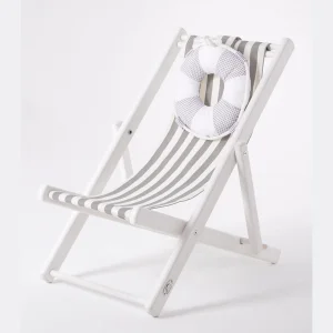 Ahşap Eğlenceli Çocuk Koltuğu Can Simidi Yastık Çizgili Minder