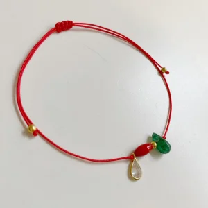 Jade - Coral Drop Bracelet