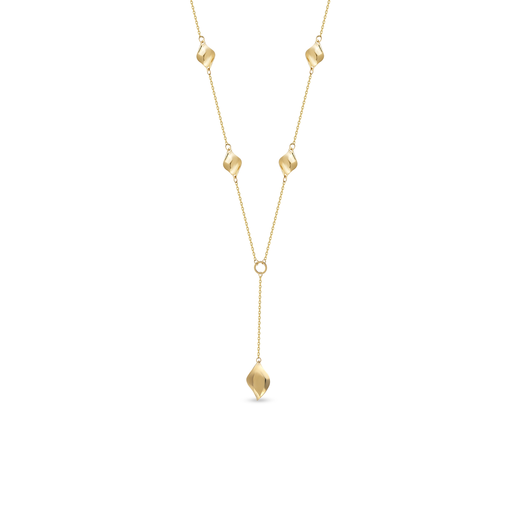 14k Solid Gold Gimlet Y Women's Necklace