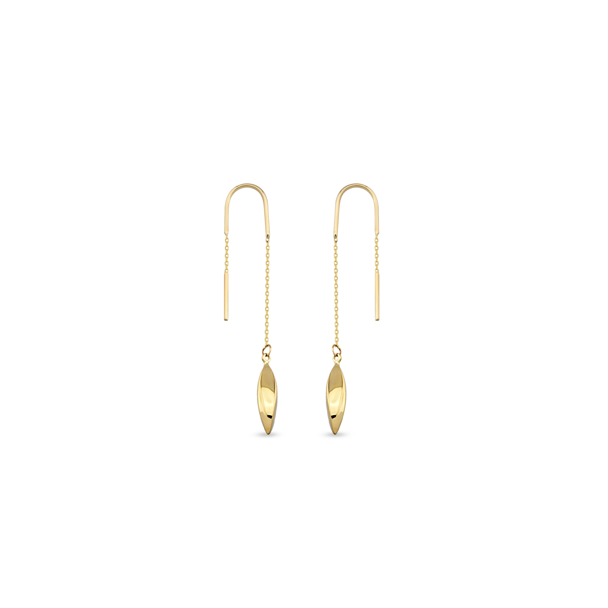 Chain Dangle 14k Solid Gold Women's Earrings