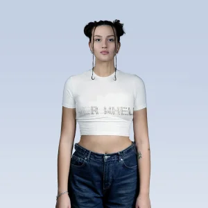 Ow Rhinestone Crop Top