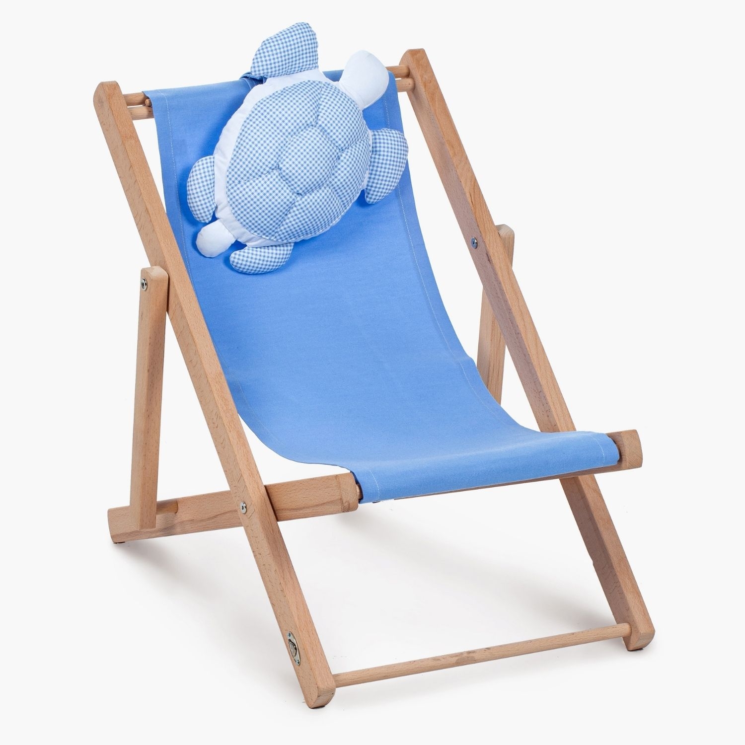 Kids Long Chair Wood Indoor Outdoor Cushion Caretta Animal Friendpillow