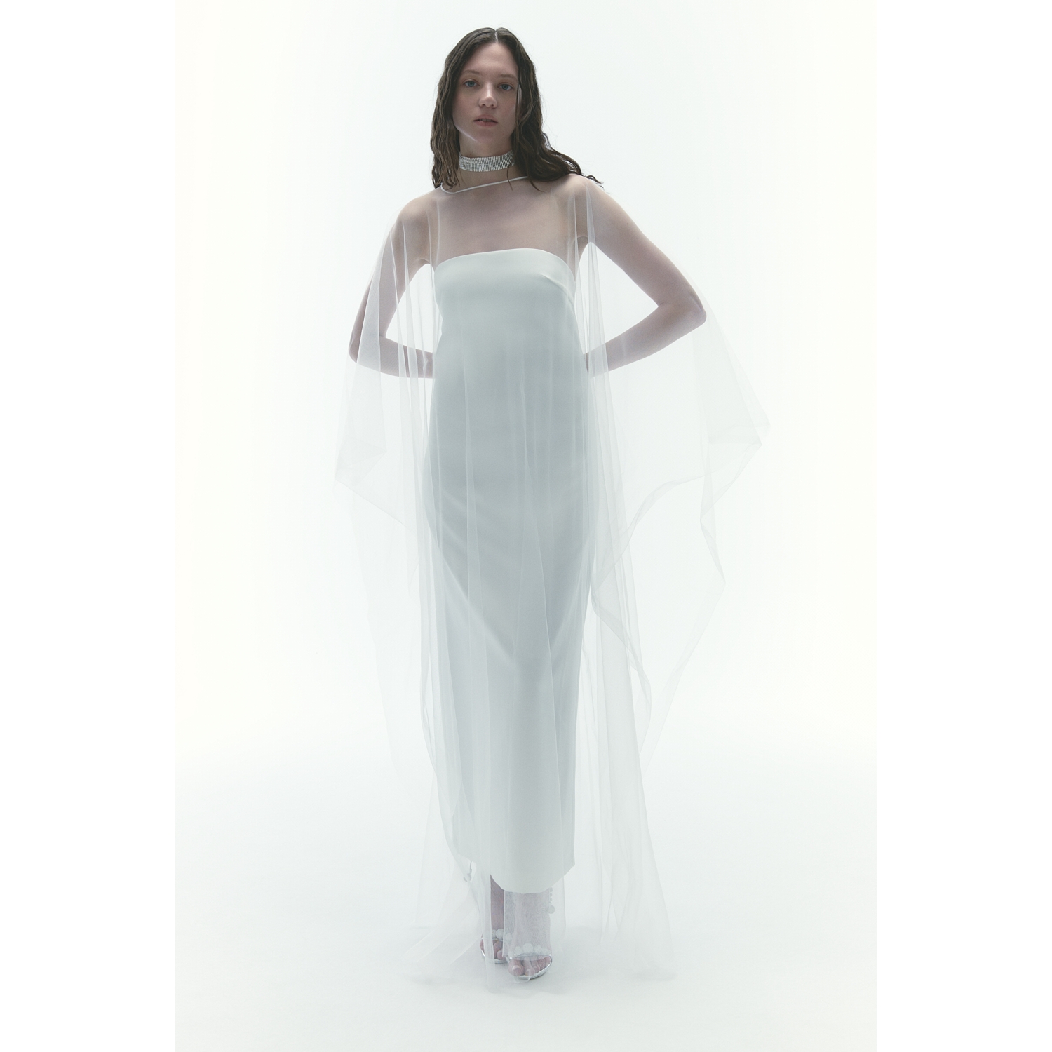 Celeste Tulle Cape Pelerin