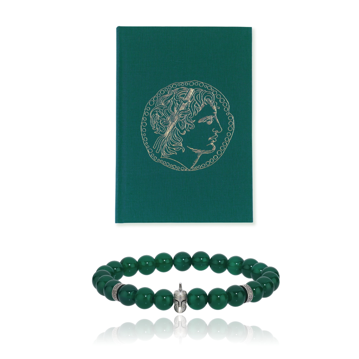 Marcus & Helmet Green Agate Bracelet Mini Men's Gift Set