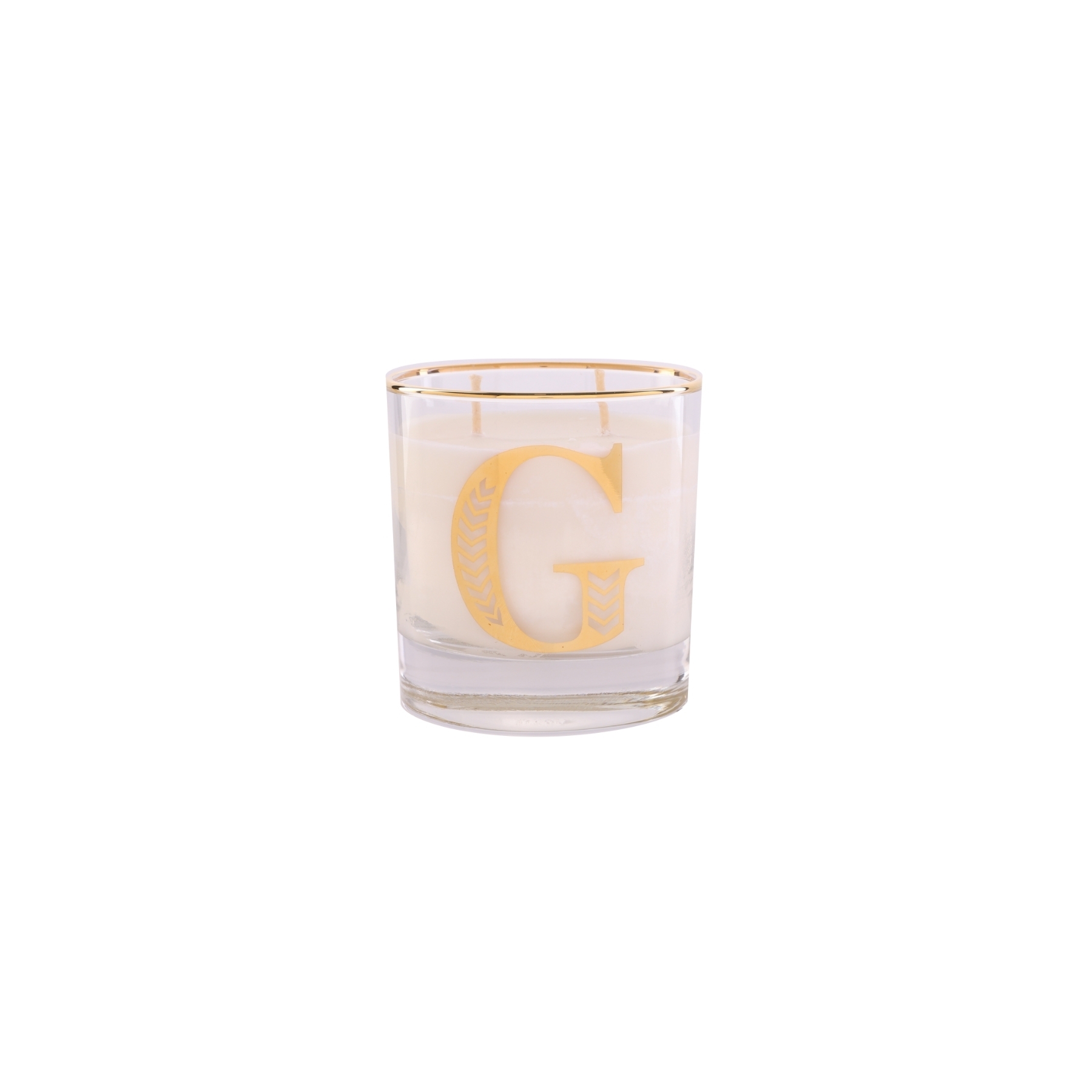 Letter G Monogram Candle - Golden Pumpkint - Scented Soy Candle İn A Glass With Letter Detail