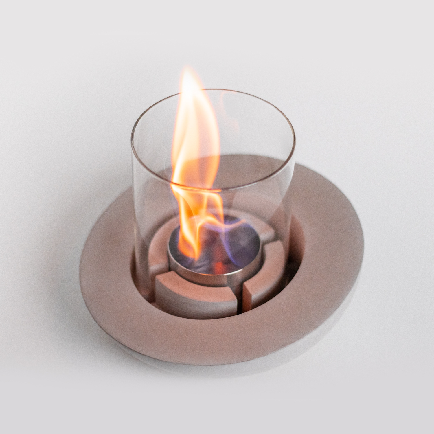 Pure-fire V.4 Concrete Tabletop Fireplace + 1 Lt Bioethanol Fireplace Fuel