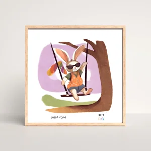 Free Friends Happy Rabbit Art Print Poster