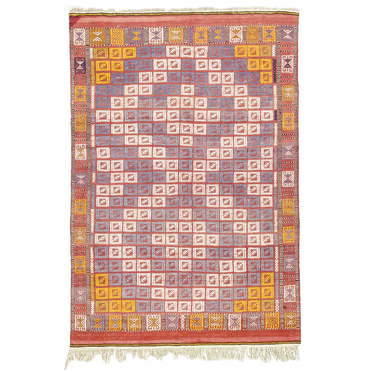 Edra Geometric Patterned Wool Cicim Kilim 152x222 Cm