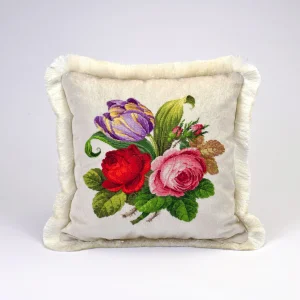 Maiolaine Handmade Embroided Velvet Decorative Pillow