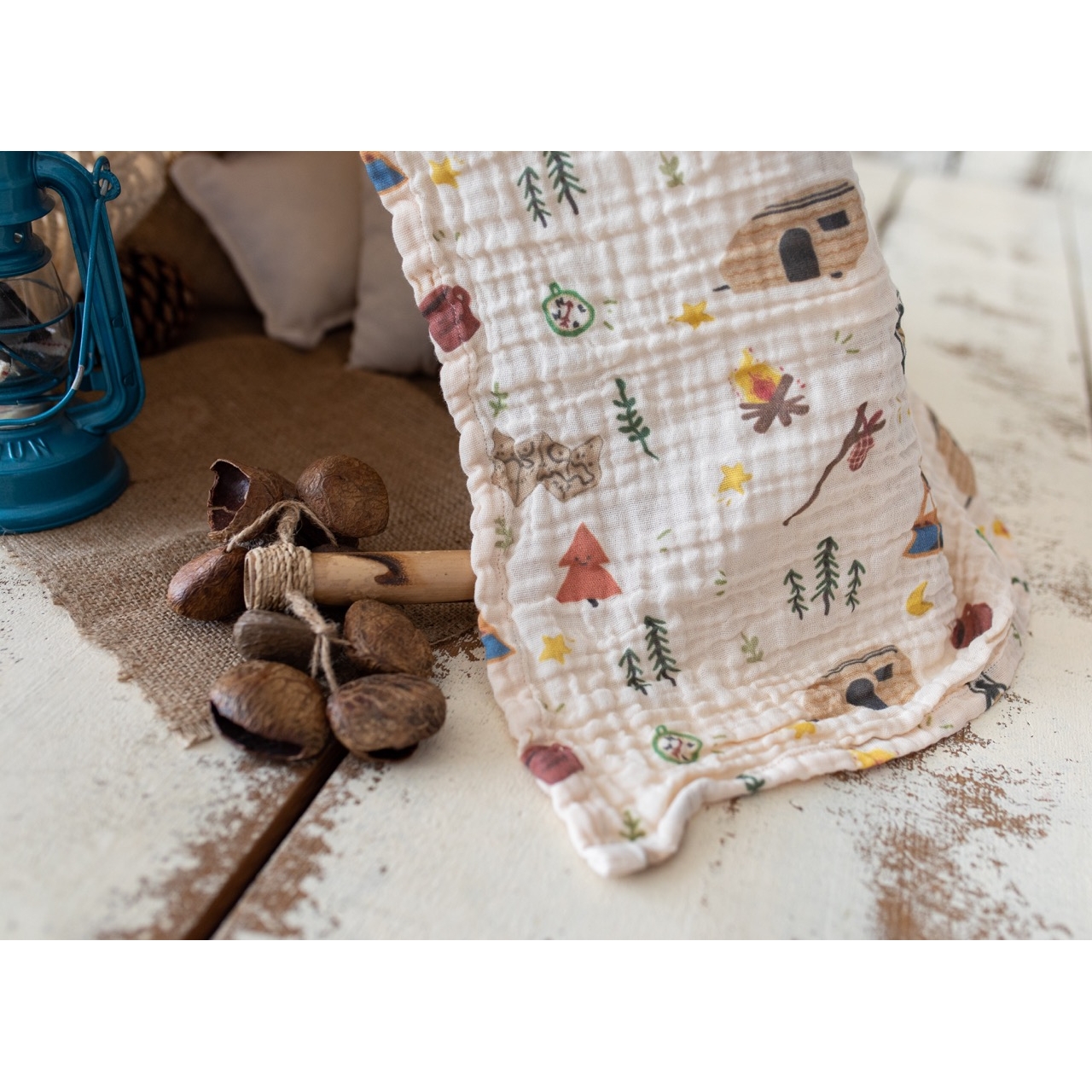 Little Camper Muslin Blanket