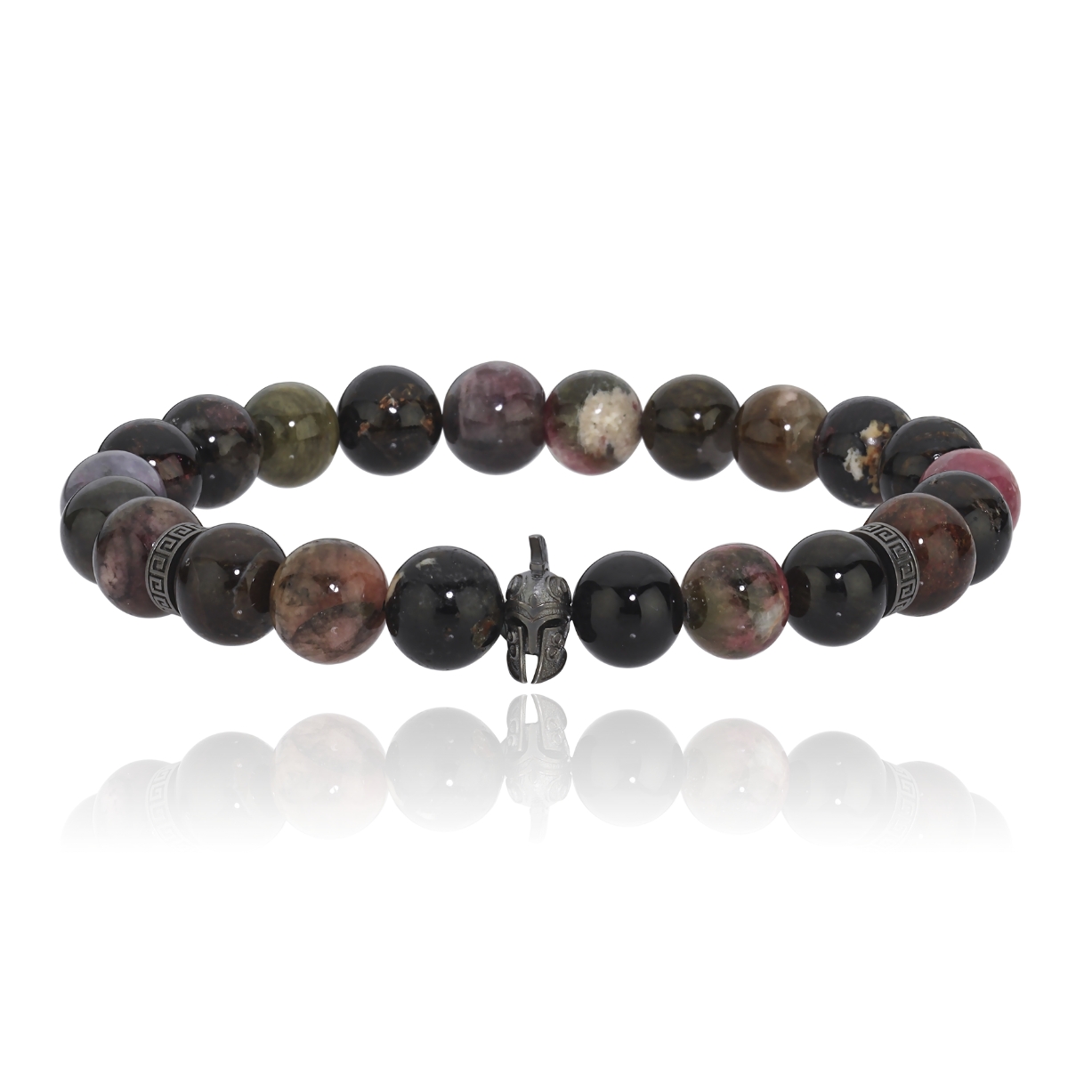 Helmet 925 Sterling Silver Tourmaline Men's Bracelet