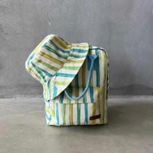 Organic Canvas Striped Toddler Backpack & Hat
