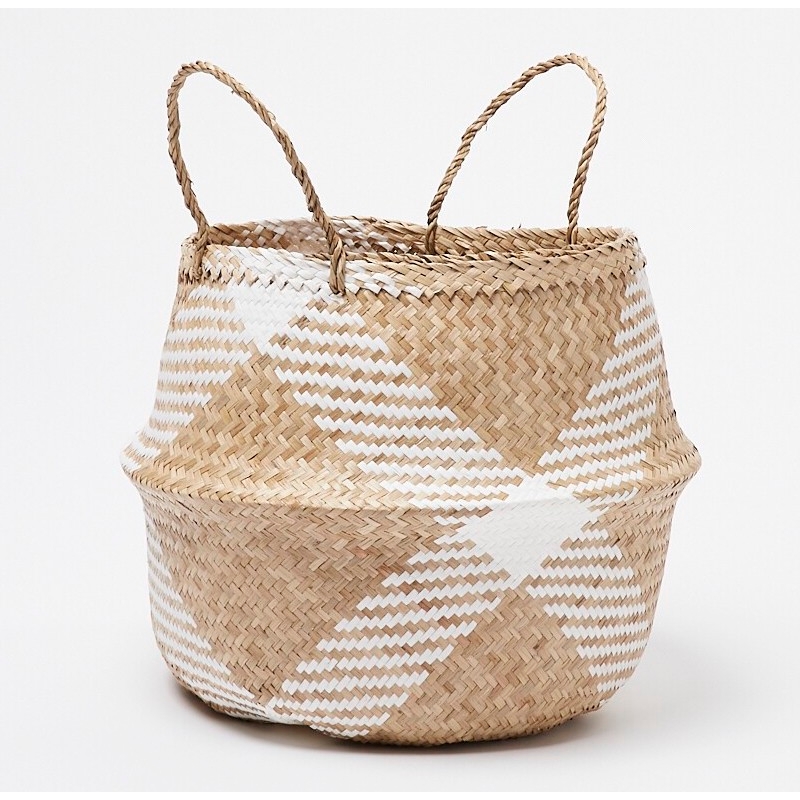 Handmade Natural Modern Whitenwicker Basket Planter