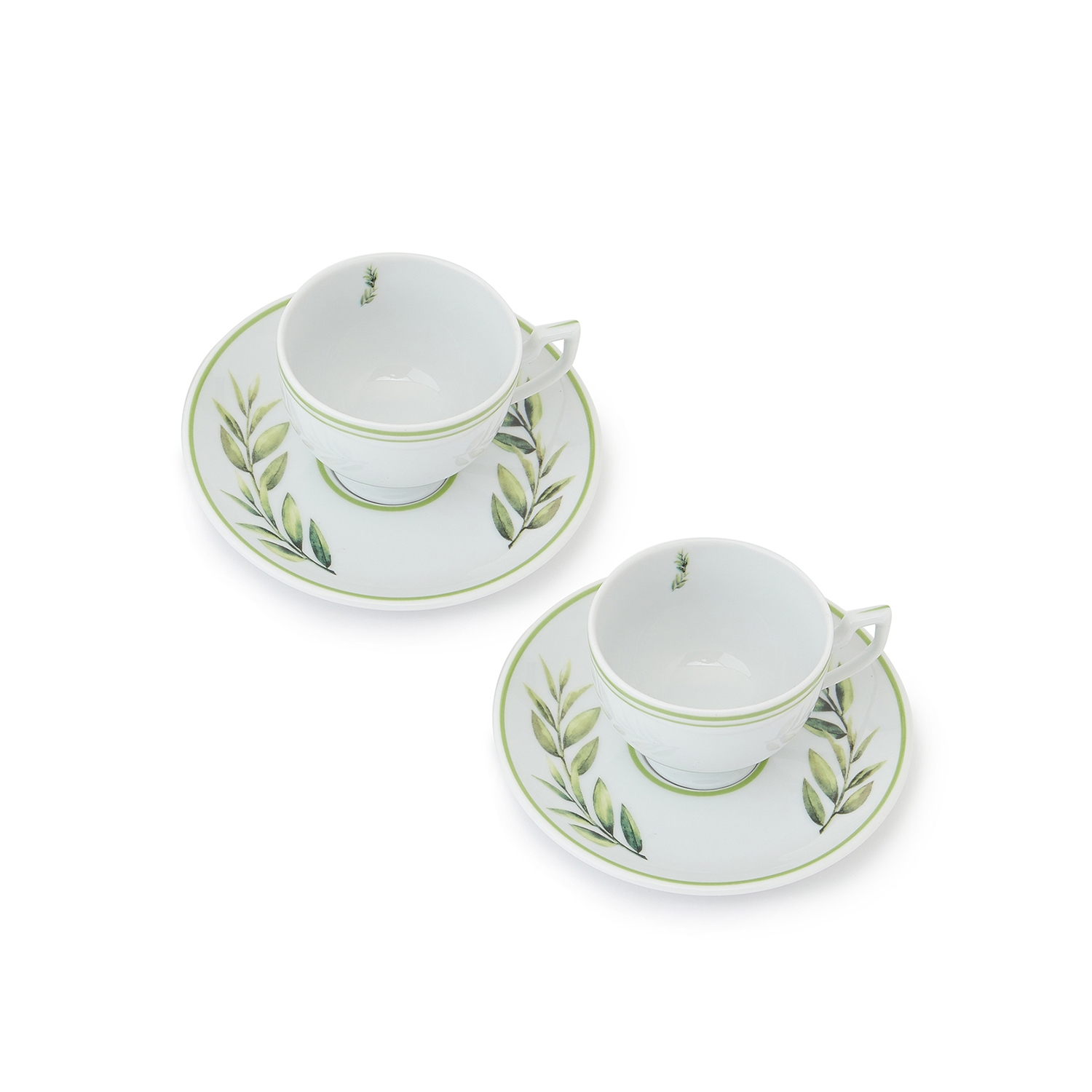 Leaf Patterned Turkish Coffee Cup Set H-tk